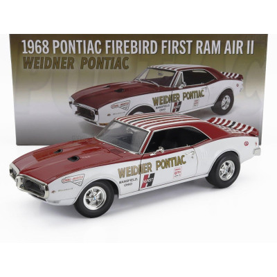 ACME MODELS PONTIAC FIREBIRD FIRST RAM AIR II COUPE WEIDNER PONTIAC RACING 1968 - WHITE RED 1/18