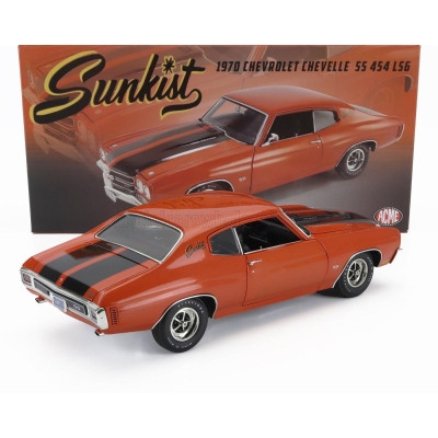 ACME MODELS CHEVROLET CHEVELLE SS 454 COUPE SUNKIST 1970 - ORANGE BLACK 1/18