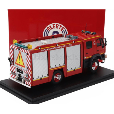 ALERTE MAN LE 14.220 TANKER TRUCK DOUBLE CABINE BEMAEX FSR SDIS 28 SAPEURS POMPIERS D'EURE ET LOIR 2004 - RED GREY 1/43