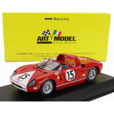 ART MODEL FERRARI 330P SPIDER 4.0L V12 TEAM N.A.R.T. N 15 24h LE MANS 1964 PEDRO RODRIGUEZ - SKIP HUDSON - RED WHITE 1/43