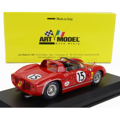 ART MODEL FERRARI 330P SPIDER 4.0L V12 TEAM N.A.R.T. N 15 24h LE MANS 1964 PEDRO RODRIGUEZ - SKIP HUDSON - RED WHITE 1/43
