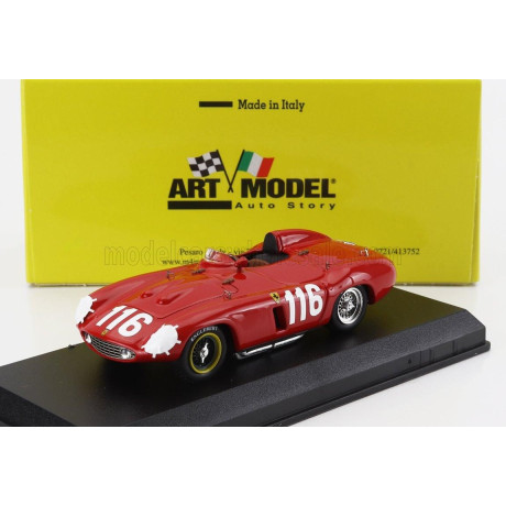 ART MODEL FERRARI 857S s/n0570 SPIDER N 116 3rd TARGA FLORIO 1955 EUGENIO CASTELLOTTI - ROBERTO MANZON - RED 1/43