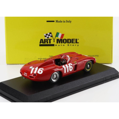 ART MODEL FERRARI 857S s/n0570 SPIDER N 116 3rd TARGA FLORIO 1955 EUGENIO CASTELLOTTI - ROBERTO MANZON - RED 1/43