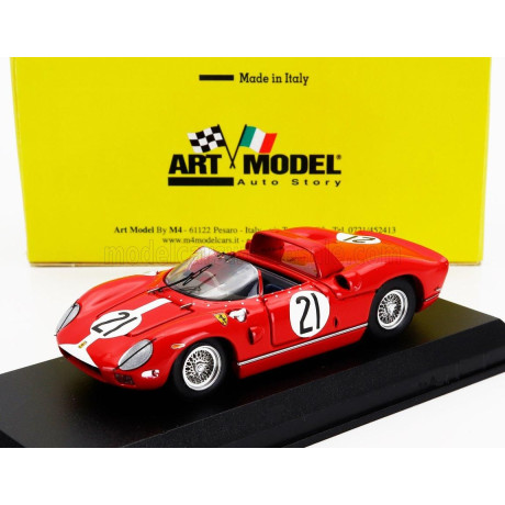 ART MODEL FERRARI 330P SPIDER s/n0822 N 21 3rd 12h SEBRING 1964 JOHN SURTEES - LORENZO BANDINI - RED 1/43