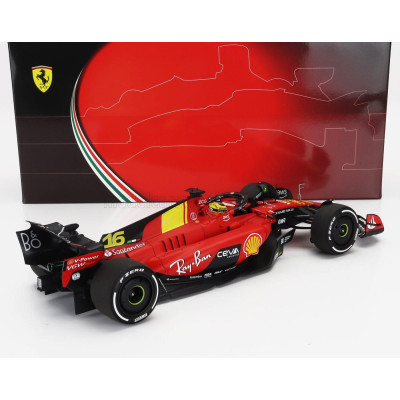 BBR MODELS FERRARI F1  SF-23 TEAM SCUDERIA FERRARI N 16 4th MONZA ITALY GP 2023 CHARLES LECLERC - RED BLACK YELLOW 1/18