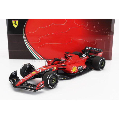 BBR MODELS FERRARI F1  SF-23 TEAM SCUDERIA FERRARI N 16 4th SINGAPORE GP 2023 CHARLES LECLERC - RED BLACK 1/18