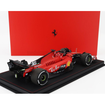 BBR MODELS FERRARI F1  SF-23 TEAM SCUDERIA FERRARI N 16 4th SINGAPORE GP 2023 CHARLES LECLERC - CON VETRINA - WITH SHOWCASE - RE