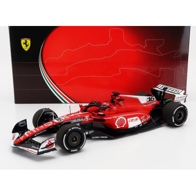 BBR MODELS FERRARI F1  SF-23 TEAM SCUDERIA FERRARI N 16 2nd LAS VEGAS USA GP 2023 CHARLES LECLERC - RED WHITE BLACK 1/18