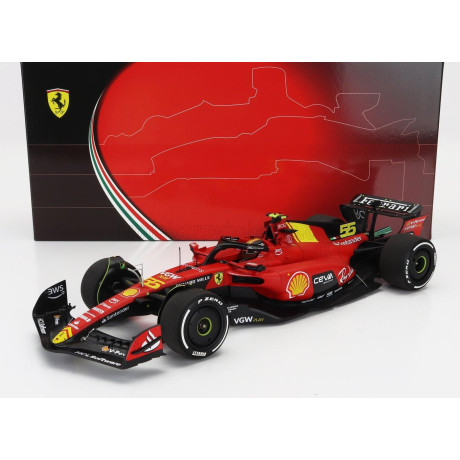 BBR MODELS FERRARI F1  SF-23 TEAM SCUDERIA FERRARI N 55 POLE POSITION 3rd MONZA ITALY GP 2023 CARLOS SAINZ - RED BLACK YELLOW 1/