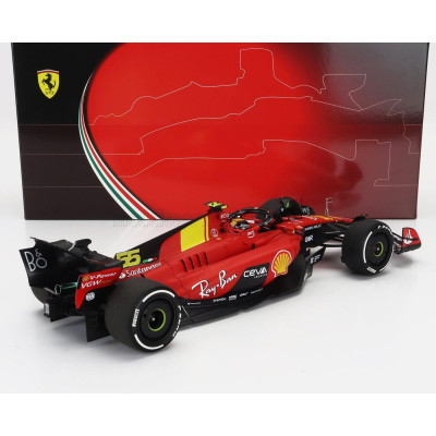 BBR MODELS FERRARI F1  SF-23 TEAM SCUDERIA FERRARI N 55 POLE POSITION 3rd MONZA ITALY GP 2023 CARLOS SAINZ - RED BLACK YELLOW 1/