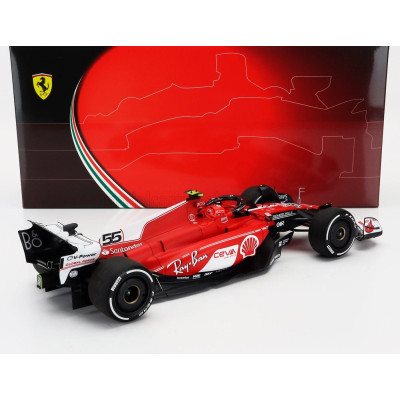 BBR MODELS FERRARI F1  SF-23 TEAM SCUDERIA FERRARI N 55 LAS VEGAS USA GP 2023 CARLOS SAINZ - RED WHITE BLACK 1/18