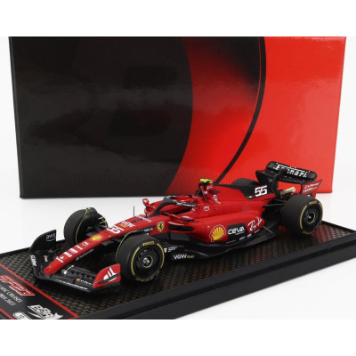 BBR MODELS FERRARI F1  SF-23 TEAM SCUDERIA FERRARI N 55 BELGIUM GP 2023 CARLOS SAINZ - RED BLACK 1/43