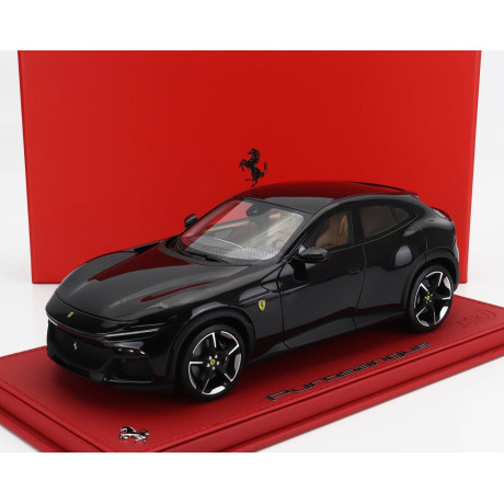 BBR MODELS FERRARI PUROSANGUE SUV 2022 - CON VETRINA - WITH SHOWCASE - NERO PUROSANGUE - BLACK MET 1/18