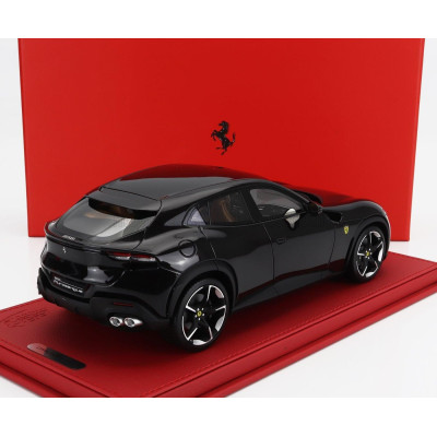 BBR MODELS FERRARI PUROSANGUE SUV 2022 - CON VETRINA - WITH SHOWCASE - NERO PUROSANGUE - BLACK MET 1/18
