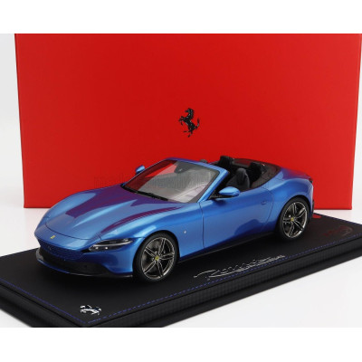BBR MODELS FERRARI ROMA SPIDER OPEN 2020 - CON VETRINA - WITH SHOWCASE - BLU CORSA - BLUE MET 1/18