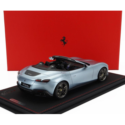 BBR MODELS FERRARI ROMA SPIDER OPEN 2020 - CON VETRINA - WITH SHOWCASE - GRIGIO ALLOY - GREY 1/18