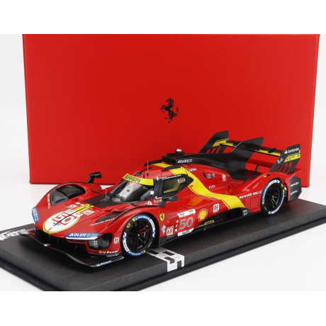 BBR MODELS FERRARI 499P 3.0L TURBO V6 TEAM FERRARI AF CORSE N 50 5th 24h LE MANS (POLE POSITION) 2023 ANTONIO FUOCO - MIGUEL MOL