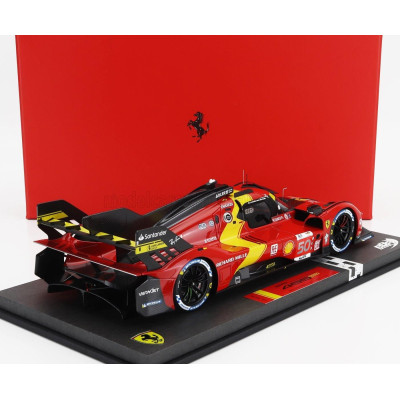 BBR MODELS FERRARI 499P 3.0L TURBO V6 TEAM FERRARI AF CORSE N 50 5th 24h LE MANS (POLE POSITION) 2023 ANTONIO FUOCO - MIGUEL MOL