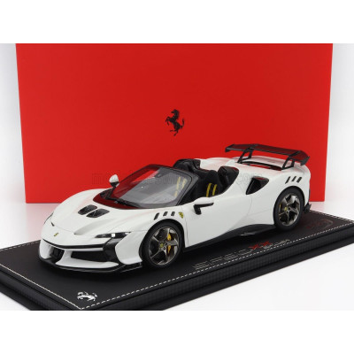 BBR MODELS FERRARI SF90 XX STRADALE SPIDER 2024 - CON VETRINA - WITH SHOWCASE - BIANCO CERVINO - WHITE BLACK 1/18