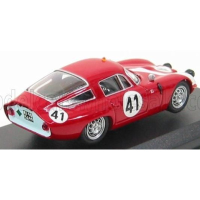 BEST MODEL ALFA ROMEO GIULIA TZ TEAM SCUDERIA ST. AMBROEUS N 41 24h LE MANS 1964 GIANCARLO SALA - GIAMPIERO BISCALDI - RED WHITE
