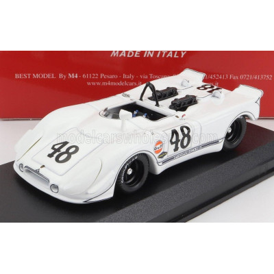 BEST MODEL PORSCHE 908/02 FLUNDER SPIDER N 48 2nd 12h SEBRING 1970 STEVE McQUEEN - P.REVSON - WHITE 1/43