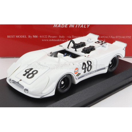 BEST MODEL PORSCHE 908/02 FLUNDER SPIDER N 48 2nd 12h SEBRING 1970 STEVE McQUEEN - P.REVSON - WHITE 1/43
