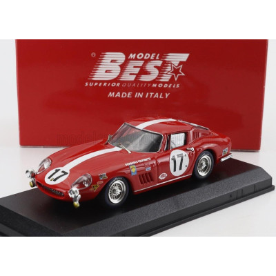 BEST MODEL FERRARI 275 GTB 3.3L V12 TEAM SCUDERIA FILIPINETTI N 17 24h LE MANS 1968 JACQUES REY - CLAUDE HALDI - RED 1/43