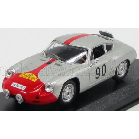 BEST MODEL PORSCHE 1600GS ABARTH N 90 TOUR DE CORSE 1961 - SILVER RED 1/43