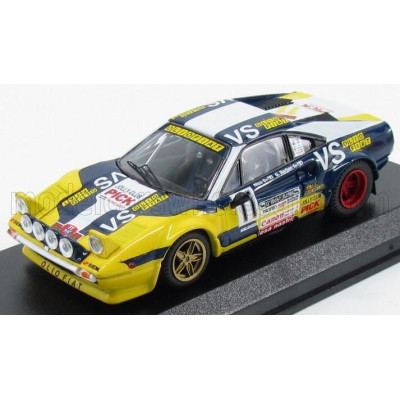 BEST MODEL FERRARI 308 GTB COUPE N 11 RALLY  ISOLA D'ELBA 1980 NICO - BARBAN - YELLOW BLUE 1/43
