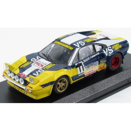 BEST MODEL FERRARI 308 GTB COUPE N 11 RALLY  ISOLA D'ELBA 1980 NICO - BARBAN - YELLOW BLUE 1/43