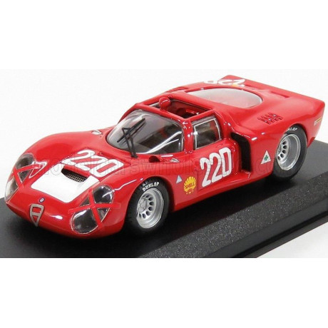 BEST MODEL ALFA ROMEO 33.2 N 220 TARGA FLORIO 1968 VACCARELLA - SCHUTZ - RED 1/43