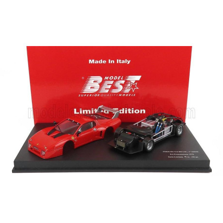 BEST MODEL FERRARI 512 BB LM I SERIE KIT PRESENTAZIONE 1979 - RED BLACK 1/43