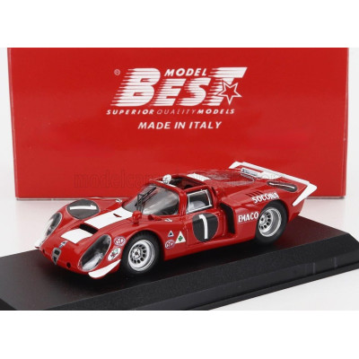 BEST MODEL ALFA ROMEO 33.2 N 1 WINNER 6h NOVA LISBOA 1970 ANTONIO PEIXIHNO - VAN ROOYEN - RED WHITE 1/43