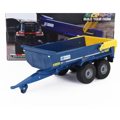 BRITAINS KANE DUMP TRAILER - CARRELLO CASSONE RIBALTABILE - BLUE YELLOW 1/32