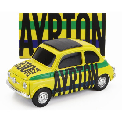 BRUMM FIAT 500 BRUMS AYRTON - 30th ANNIVERSARY 1994-2024 - YELLOW GREEN 1/43
