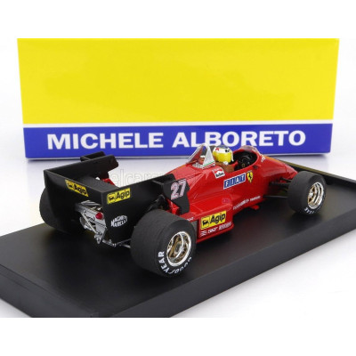 BRUMM FERRARI F1 126C4 N 27 WINNER BELGIUM GP 1984 MICHELE ALBORETO - WITH DRIVER FIGURE - RED BLACK 1/43