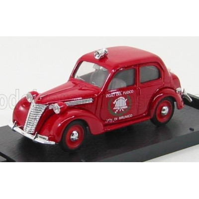 BRUMM FIAT 1100 E VIGILI DEL FUOCO DI BRUNICO 1947 - FIRE ENGINE - RED 1/43