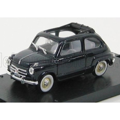 BRUMM FIAT 600 1956 TETTO APERTO - OPEN ROOF - DARK BLUE 1/43