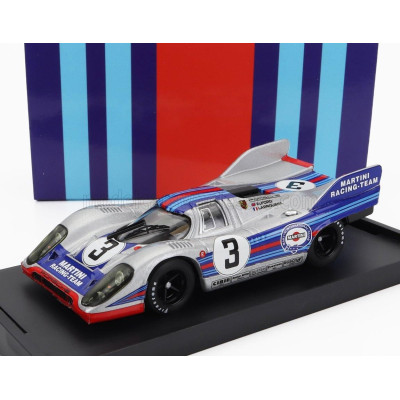 BRUMM PORSCHE 917K TEAM MARTINI RACING N 3 1000km MONZA 1971 VIC ELFORD - GERARD LAROUSSE - SILVER BLUE 1/43
