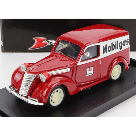 BRUMM FIAT 1100 E VAN MOBILGAS 1956 - RED WHITE 1/43