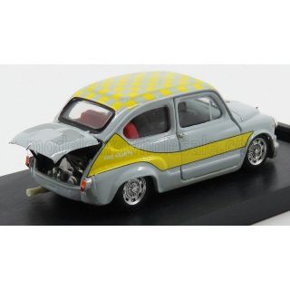 BRUMM FIAT 600 ABARTH 1000 CORSA UFFICIALE Gr.5 LIVREA GIALLA 1958 - GREY YELLOW 1/43
