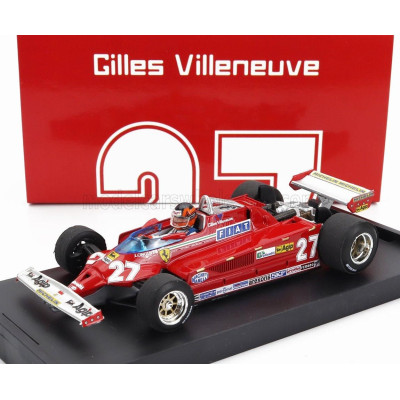 BRUMM FERRARI F1  126CK TURBO N 27 ITALY GP 1981 GILLES VILLENEUVE - WITH DRIVER FIGURE - RED 1/43