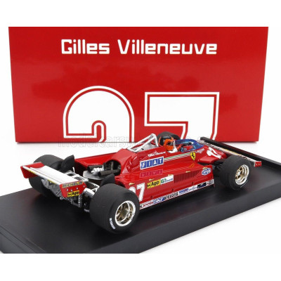 BRUMM FERRARI F1  126CK TURBO N 27 ITALY GP 1981 GILLES VILLENEUVE - WITH DRIVER FIGURE - RED 1/43