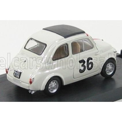 BRUMM FIAT NUOVA 500 N 36 PREPARATA GIGETTO GIRALDI PREMIO CAMPAGNANO  VALLELUNGA 1965 IGNAZIO GIUNTI - LIGHT GREY 1/43