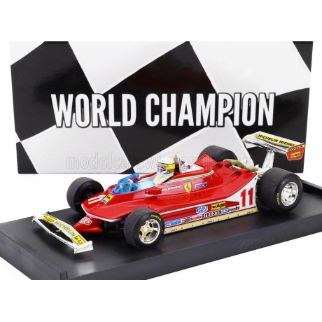 BRUMM FERRARI F1  312T4 N 11 WORLD CHAMPION WINNER MONZA ITALY GP 1979 JODY SCHECKTER - WITH DRIVER FIGURE - RED 1/43