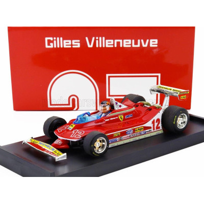 BRUMM FERRARI F1  312T4 N 12 2nd GP FRENCH GP 1979 GILLES VILLENEUVE - WITH DRIVER FIGURE - RED 1/43