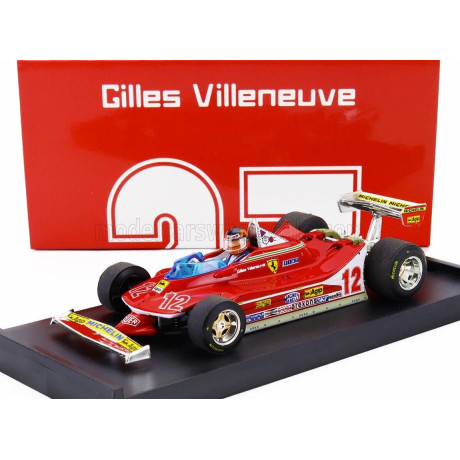 BRUMM FERRARI F1  312T4 N 12 2nd GP FRENCH GP 1979 GILLES VILLENEUVE - WITH DRIVER FIGURE - RED 1/43