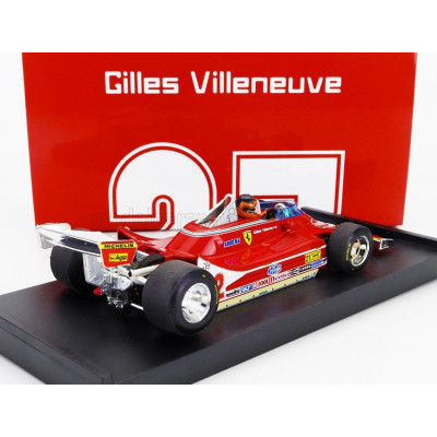 BRUMM FERRARI F1  312T4 N 12 WINNER USA OVEST GP 1979 GILLES VILLENEUVE - WITH DRIVER FIGURE - RED 1/43