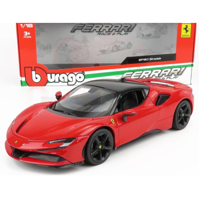 BURAGO FERRARI SF90 STRADALE HYBRID 1000hp 2019 - RED BLACK 1/18