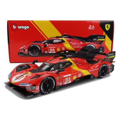 BURAGO FERRARI 499P 3.0L TURBO V6 TEAM FERRARI AF CORSE N 51 WINNER 24h LE MANS 2023 ALESSANDRO PIER GUIDI - JAMES CALADO - ANTO